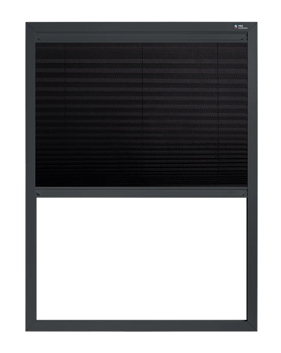 Vaste Raamhor Plissé in de kleur RAL7016