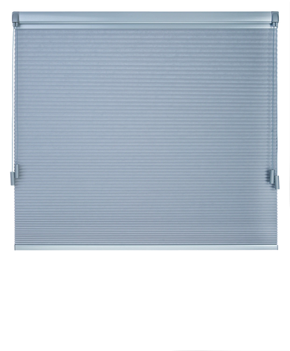 Vrijhangend Plisségordijn hoog opgehangen met Twin Pull systeem