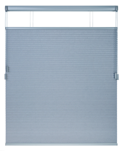 Vrijhangend Plisségordijn met opening bovenzijde met Twin Pull systeem